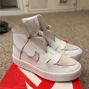 Nike Women's Vandalised LX White and Grey High-Top Sneakers